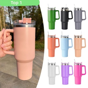 Vaso Térmico de Acero Inoxidable de 40oz con Asa y Pajitas, Diseño Clásico, Termo Aislado Portátil para Café Caliente, Ideal para Viajes - Product Image 1