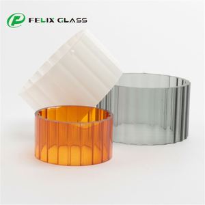 OEM Glass Manufacturer's Industrial Handmade 3.3 Colors Ribbed Tube High Borosilicate Frosted Painted Eco-Friendly Indoor <b>Light</b> - Product Image 5