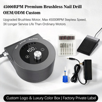 Ponceuse à ongles sans fil OEM ODM 45000 tr/min avec moteur sans balais, écran tactile, double commande pour les mains et les pieds, pour importateurs
