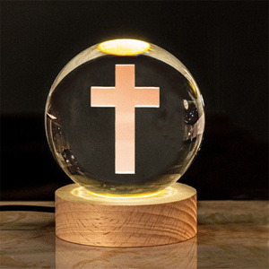 Cruz <span class=keywords><strong>de</strong></span> Cristal Grabada con Láser 3D, Artesanía para Regalos Decorativos <span class=keywords><strong>de</strong></span> Boda Cristiana, Bola <span class=keywords><strong>de</strong></span> Cristal con Grabado 3D <span class=keywords><strong>de</strong></span> Jesús <span class=keywords><strong>de</strong></span> 80 mm - Product Image 2