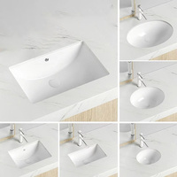 Fabricants Vente en gros Lavabo rectangulaire en céramique blanche sous le lavabo pour salle de bain