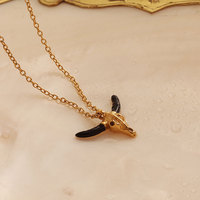 Homme Taureau Tête de Taureau Hip Hop Animal Punk Acier Inoxydable Étanche Pendentif Bijoux de Mode Colliers