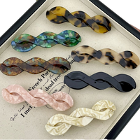 Accessoires pour cheveux en acétate élégants et simples, motif écaille de tortue, pince à ressort torsadée, cadeau pour femme, usage quotidien, personnalisable