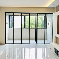 Porte battante intérieure pour placard, garde-manger, buanderie, look esthétique, portes françaises, durable, faible entretien, double vitrage transparent