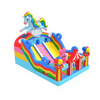 Château gonflable portable Wolong IS Model FactoryDirect 8x6m, PVC de qualité commerciale de 0,55 mm d'épaisseur, capacité de 500 kg, pour 10-12 enfants.