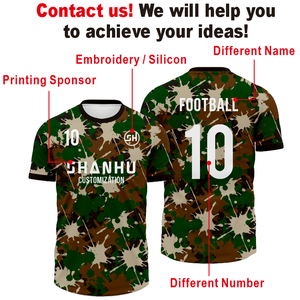 カスタムロゴサッカーユニフォーム速乾迷彩カラー フットボールユニフォームTシャツ スポーツTシャツ ジャージ サマーサッカーアウターウェア - Product Image 6