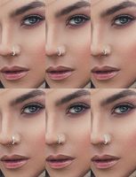 Cincin Hidung Tanpa Tindik Model Jepit Warna Perak, Emas, dan Rose Gold dengan Batu Zirkonia Kubik Biru untuk Hadiah Pertunangan, Bahan Tembaga