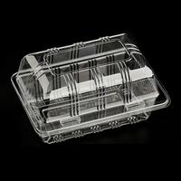 Emballage à clapet blister jetable personnalisé emballage alimentaire en plastique transparent récipient à gâteau rectangle en plastique