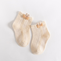 Chaussettes pour bébé nouveau-né, maille respirante, coton d'hiver, dessin animé mignon, confortable, animal, chaussettes courtes Tabi pour nourrissons, couleur unie, chaussettes pour tout-petits