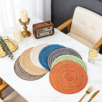 Sous-verres modernes de luxe en fil de coton réutilisables, épaisseur 2 mm, anti-plis, pour la protection de la table basse et du bureau à domicile