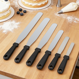 Spatola da cucina in acciaio inossidabile ad alta resistenza al calore spatola flessibile con manico in PP strumento per torte utensili per cottura e raschietto per pasticceria - Product Image 6