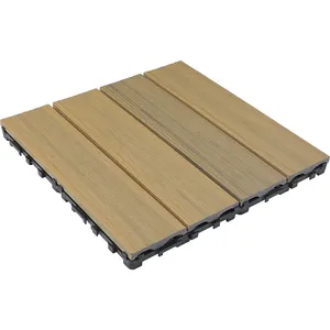 WPC Co-Extrusion Tiles Wood Composite Pavement Floor Tiles Outdoor Easy Install Interlocking Tiles