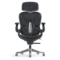 Chaise de bureau ergonomique moderne en maille nylon avec appui-tête 5D, soutien lombaire réglable, accoudoirs en PU et repose-pieds extractible pour bureau à domicile