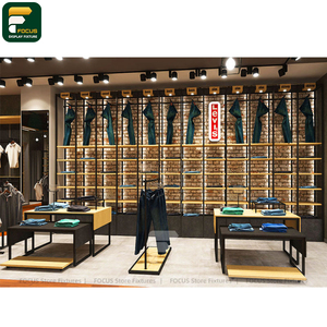 Custom Clothing Store Display Cabinet Garment Rack <b>Wall</b> Shelf Cashier Counter Boutique Lighting Fixture - Product Image 6