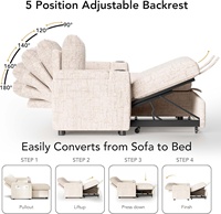 Sofá Cama en Forma de L de 82 Pulgadas con Respaldo Reclinable, Chaise Longue Reversible con Almacenamiento, Sofá de 3 Plazas para Sala de Estar |   Portavasos con Bolsillo Lateral |