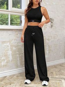 Primavera due pezzi Set tute Casual completi donna camicia <span class=keywords><strong>Beige</strong></span> camicetta lunga top plissettato <span class=keywords><strong>pantaloni</strong></span> larghi 2 Set - Product Image 5