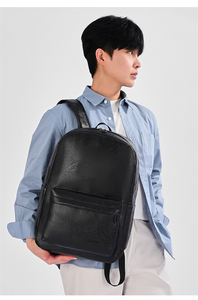 Premium Western Good Quality Slim Laptop Dark <strong>Brown</strong> Luxury Top Grain Custom Pu Leather <strong>Backpack</strong> with logo Embossed - Product Image 6