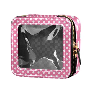 <b>Clear</b> Makeup <b>Bag</b> Large Cosmetic <b>Bag</b> PU Leather Cosmetic Organizer <b>Travel</b> Toiletry Pouch Water-resistant Toiletry <b>Bags</b> - Product Image 1