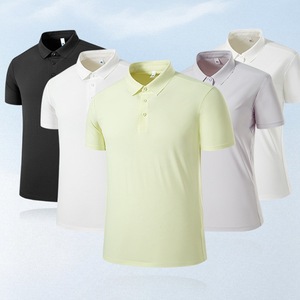 Polo à manches courtes unisexe en nylon 175g, infroissable, pour l'été, tenue de travail professionnelle, tissu tissé avec étiquette - Product Image 1