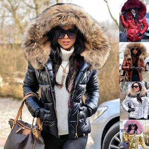 Bubble Coat invernale imbottito in cotone con vera pelliccia di Racoon - Product Image 2