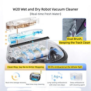 <span class=keywords><strong>Aspiradora</strong></span> Robótica Inteligente <span class=keywords><strong>Midea</strong></span> W20, 11000 Pa de Potencia de Succión, Secado con Aire Caliente, Cepillo Doble, Limpieza Automática, Fregado en Seco y Húmedo - Product Image 3