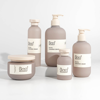 Emballage de crème pour le visage de soin de la peau cosmétique écologique personnalisé 250g 8oz Pots en plastique PE doux au toucher pour beurre corporel gommage