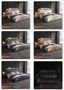 בית חרושת סיטונאית מודרנית קינג גודל מסגרת מיטת עור כפולה גבוהה אחסון מרופדים עם יציאת USB - Product Image 6