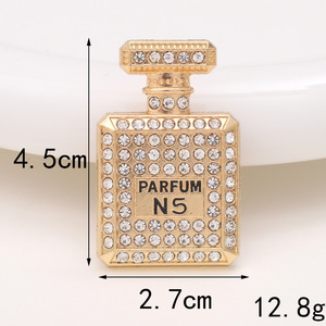 DIY Großhandel Zubehör Maßgeschneiderte Dekoration Luxuriöses Bling-Design Markendesigner Legierung Parfümflaschen Diamant Perle Legierung Charms - Product Image 6
