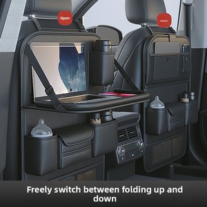 Sac de rangement en cuir pour dossier de siège de <span class=keywords><strong>voiture</strong></span> avec organisateur suspendu pour les sièges avant/arrière, petite table et gadgets essentiels pour la <span class=keywords><strong>voiture</strong></span> - Product Image 2