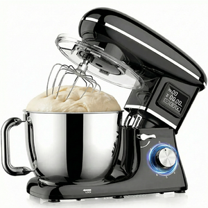 Batteur sur socle Planetary 6L avec bol en acier inoxydable, écran tactile 6 vitesses, 1300W, crochet pétrisseur et fouet métallique pour pain, gâteaux et œufs - Product Image 2