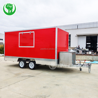 Camion de restauration mobile personnalisé en fibre de verre DOT CE 4,2 m pour pizzas, glaces, café, tacos, hot-dogs