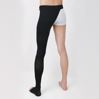 Collant de compression médical respirant et antibactérien pour femme, à jambe unique et bout ouvert, en coton et élasthanne, respectueux de l'environnement, réducteur