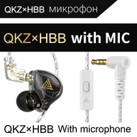 Earbud Olahraga QKZ HBB 3.5mm Terbaru, IPX5, Kontrol Kabel, Mikrofon Ribbon, Bass Berat, Headphone Flagship Co-Branded
