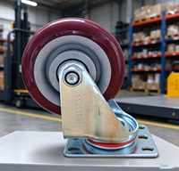 Roues pivotantes industrielles robustes avec roues en PU pour chariots
