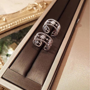 Bague ouverte Wenchi S925 en argent sterling pour femme, diamant étincelant taille ovale, luxe haut de gamme, mode personnalisée, modèle Index - Product Image 1