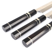 Couteau de cuisine japonais haut de gamme Keensun en acier AUS-8, écologique, avec manche en corne de buffle et ébène, pour sashimi et sushi