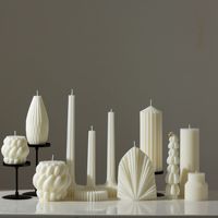 Bougie parfumée géométrique blanche de style nordique faite à la main, vente en gros, décoration artistique de style Instagram pour la maison, accessoires de photographie