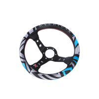 Volant de course personnalisé de 13 pouces pour la modification de voiture, volant de course en cuir brodé