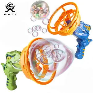 Electric Bubbles Inside a Giant Bubble Guns Toy 2 IN 1 Fan Dinosaur Bubble Toys Machine for Kids Birthday Gift