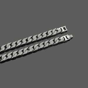 Venta caliente Unisex plateado Hip Hop collar Cadena de hilo de aleación de zinc con piedras preciosas de circón para fiestas - Product Image 5