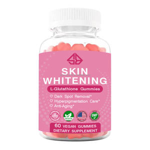 Gummies blanchissantes pour la peau à la L-Glutathion OEM pour adultes, collagène marin, vitamine C, saveur naturelle, 60 gummies pour les ongles, les cheveux et la peau - Product Image 1