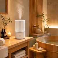 Humidificateur d'air ultrasonique à brume fraîche 3L avec lumière LED, deux modes de brume et protection contre la pénurie d'eau pour chambre à coucher