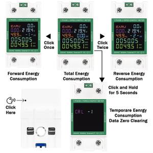 Monitor de CA de riel Din 110V220V Voltaje Factor de potencia de corriente Activo kWh Reinicio Cero Medidor de frecuencia de energía eléctrica Voltímetro DDS669 - Product Image 5