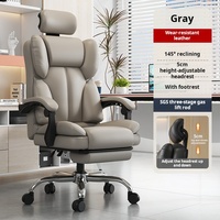 Chaise de bureau - Chaise ergonomique en cuir avec fonction pivotante inclinable et réglable en hauteur pour la maison et le bureau