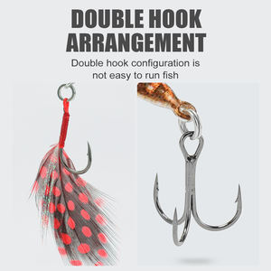 Leurre de Pêche au Lancer LUSHAZER 21g Jigging 3D Appât Artificiel Dur pour Carpe Pesca Leurre Jig avec Plume Matériel de Pêche pour Bar - Product Image 5