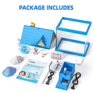 ถังปลาทองแก้วสีขาวพิเศษสำหรับระบบนิเวศบนโต๊ะโคมไฟตู้ปลาขนาดเล็กปั๊มกรองสำหรับห้องนอนห้องครัวพลาสติก - Product Image 6