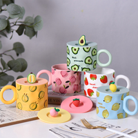 Tasse à thé de bureau en porcelaine avec logo personnalisé, motif de fruits mignons, résistante au lave-vaisselle et au micro-ondes
