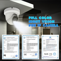 Caméra IP PoE Hik TVT 5MP ColorVu compatible, directement de l'usine, Plug and Play, audio unidirectionnel, caméra de sécurité réseau CCTV
