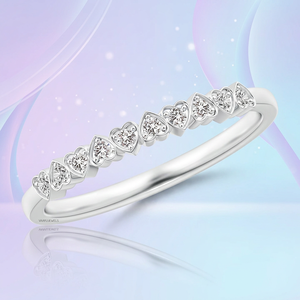 แหวนเพชรทรงกลมแบบหัวใจ ดีไซน์วงแหวน ทำจากทอง 10K 14K 18K และเงิน 925 935 เครื่องประดับชั้นดี - Product Image 1