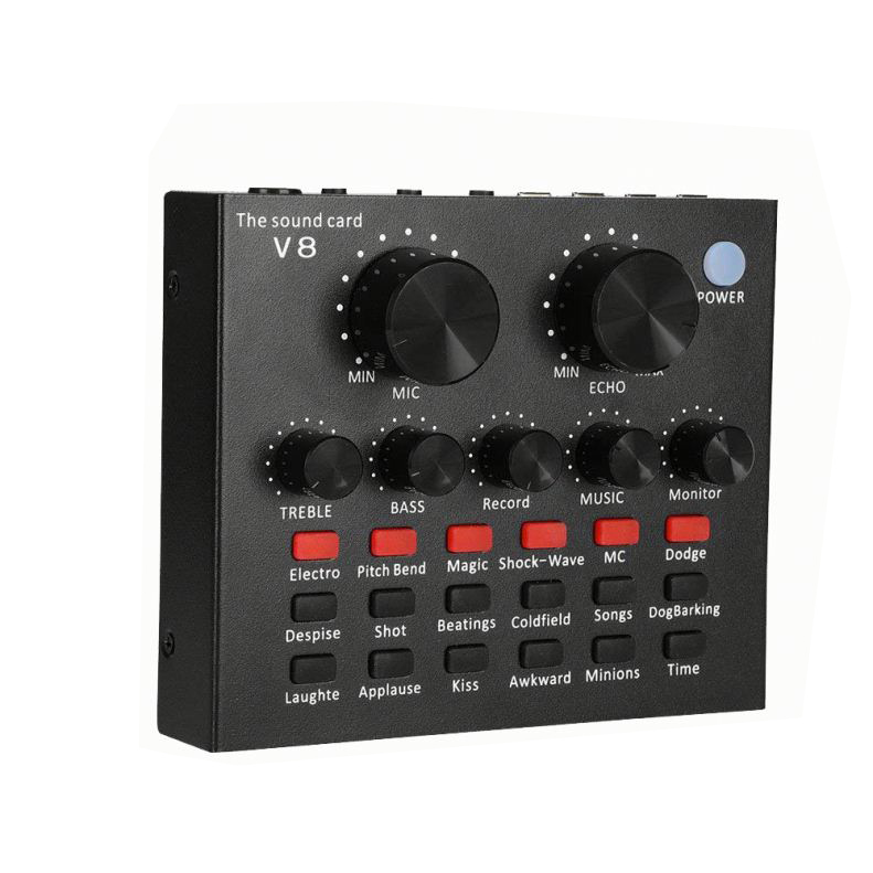 2019 Nouveau Design Carte Son Usb 4 Canaux V8 Studio D'enregistrement